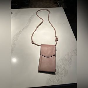 Pale pink cross body bag w/wallet & card holder.   Made by a new day.